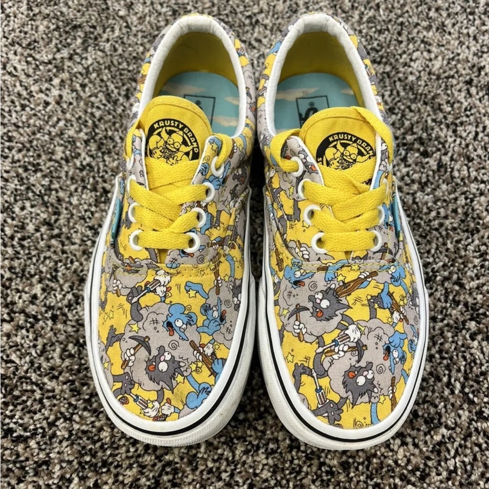VANS x The Simpsons Itchy and Scratchy Mens Size 4.5 W 6.5 Yellow Low Top Shoes